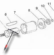 Sioux 3T1630  T-Handle Floor Drill  Motor  Repair Parts 